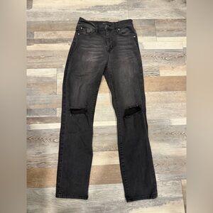 Fashion Nova Charcoal Distressed Skinny Jeans